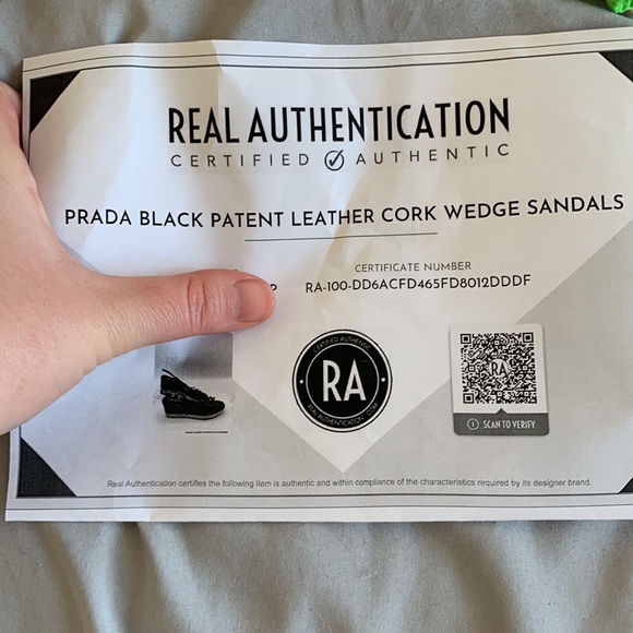 Prada Slingback Black Cork Wedge Sandals - Picture 10 of 10